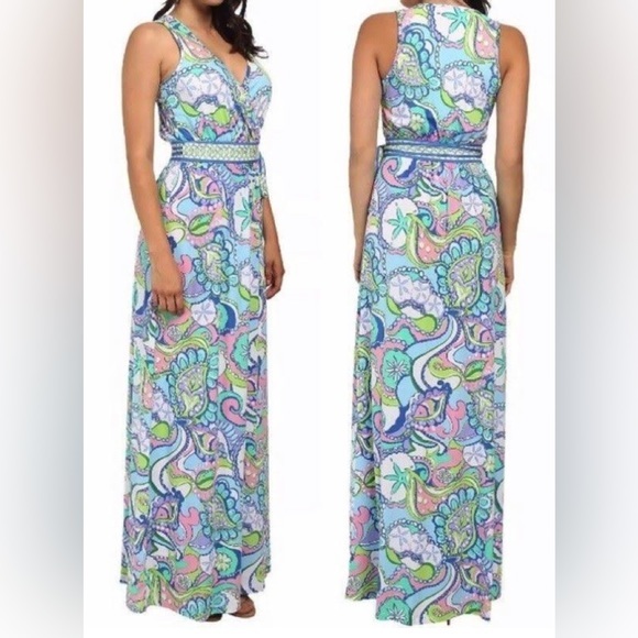 Lilly Pulitzer BELLINA Conch Republic SEASHELL Maxi Dress XXS - Picture 1 of 9